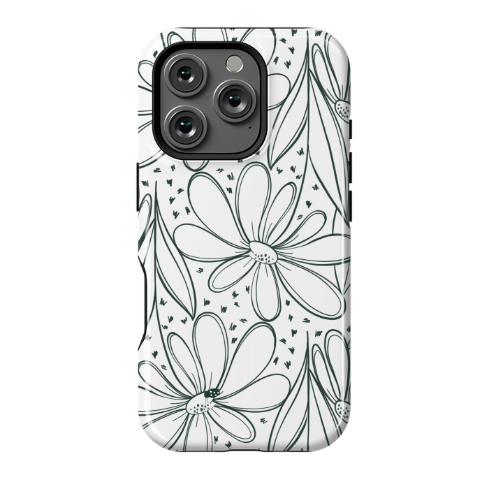 iPhone 16 Pro StrongFit Linework Flowers by Tiny Thistle Studio