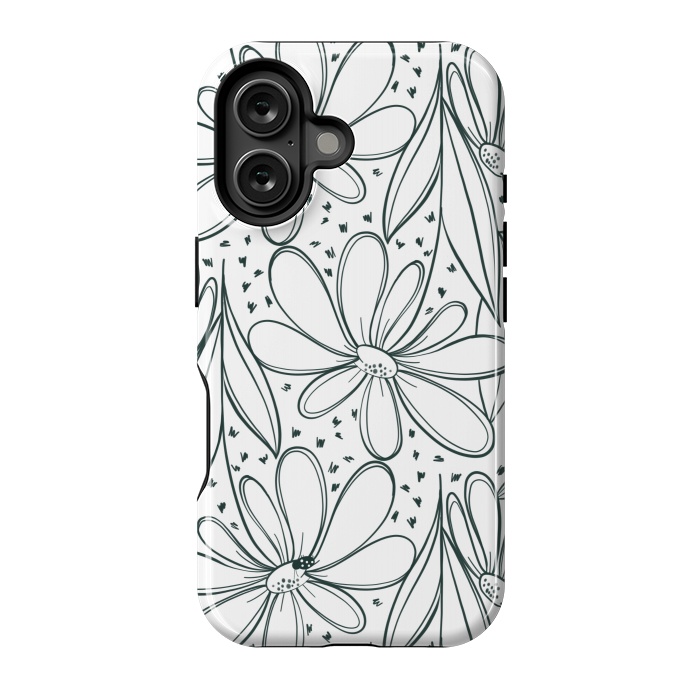 iPhone 16 StrongFit Linework Flowers by Tiny Thistle Studio