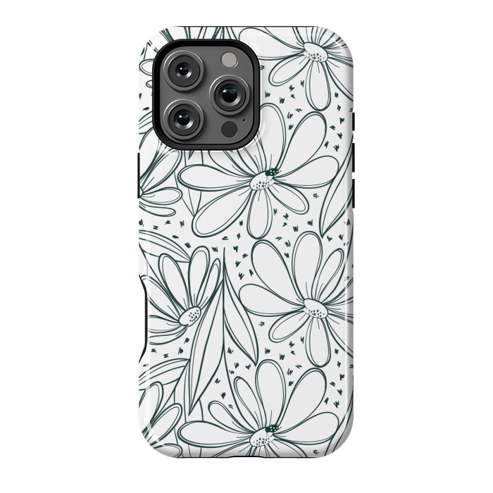 iPhone 16 Pro Max StrongFit Linework Flowers by Tiny Thistle Studio