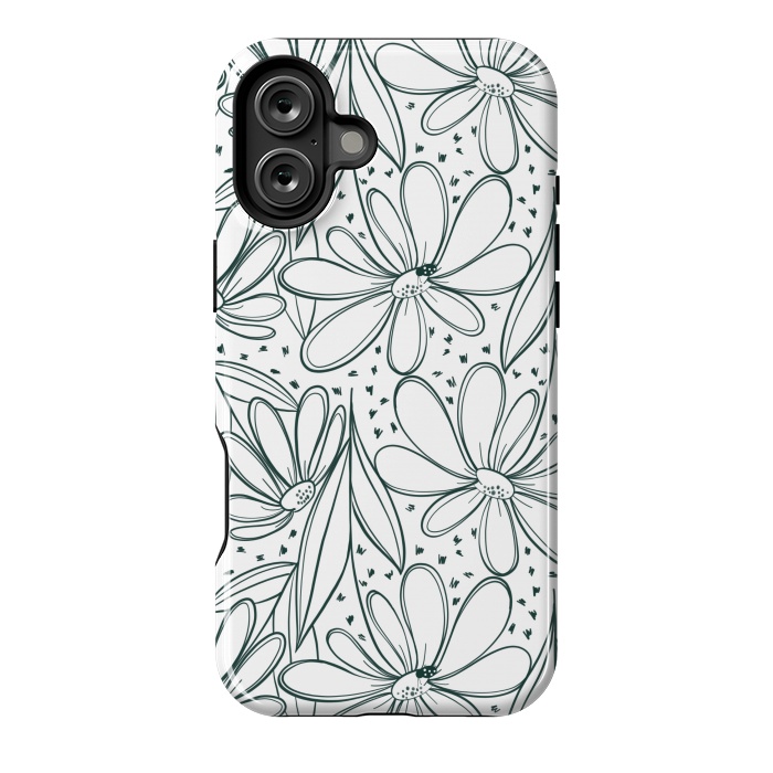 iPhone 16 Plus StrongFit Linework Flowers by Tiny Thistle Studio