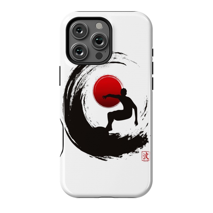 iPhone 16 Pro Max StrongFit Enso Surf Japanese black by LM2Kone