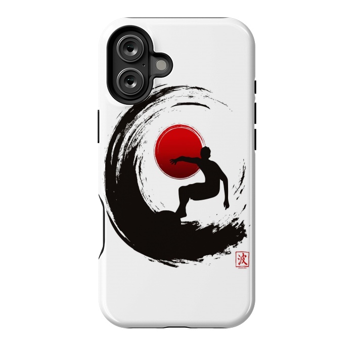 iPhone 16 Plus StrongFit Enso Surf Japanese black by LM2Kone