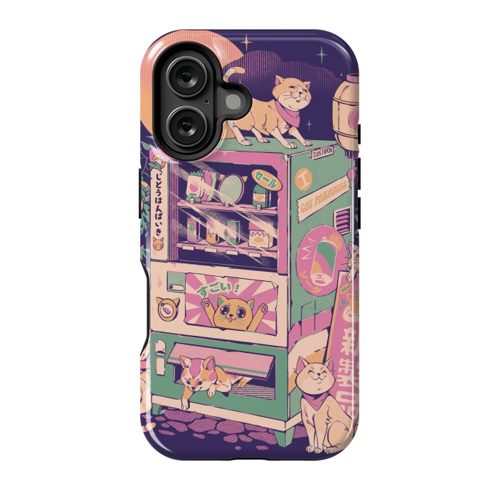 iPhone 16 StrongFit Cat Vending Machine by Ilustrata