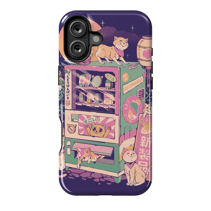 iPhone 16 Plus StrongFit Cat Vending Machine by Ilustrata