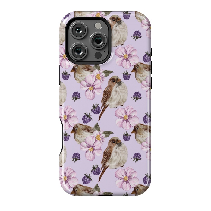 iPhone 16 Pro Max StrongFit Birds, light purple by Flowery Stories