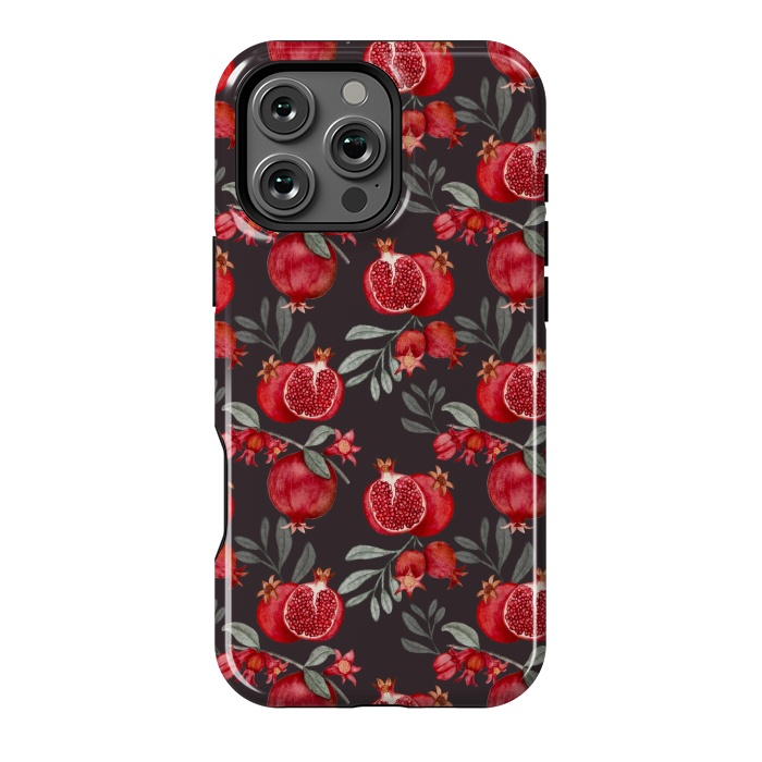 iPhone 16 Pro Max StrongFit Red fruits, black by Flowery Stories