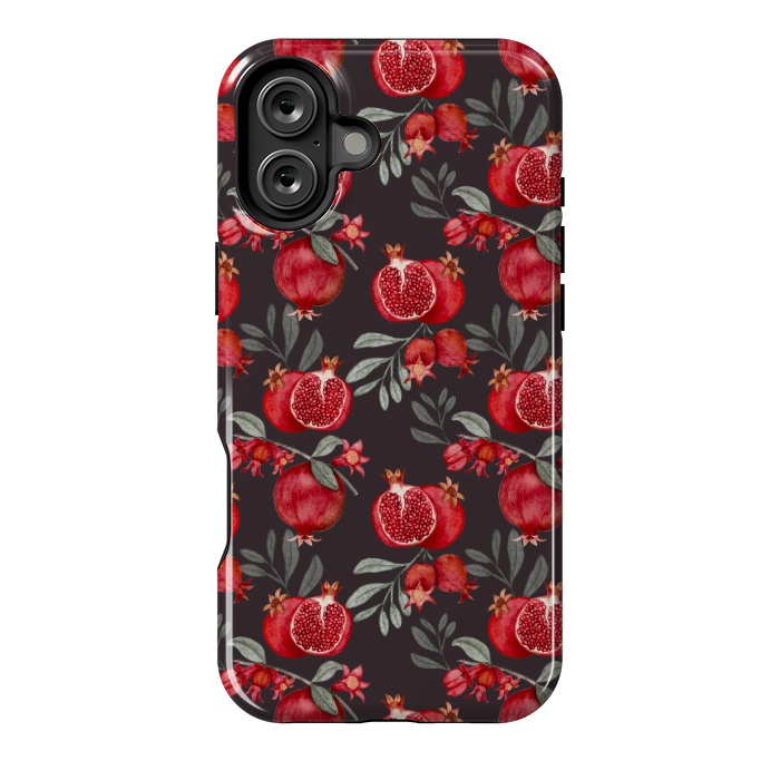 iPhone 16 Plus StrongFit Red fruits, black by Flowery Stories