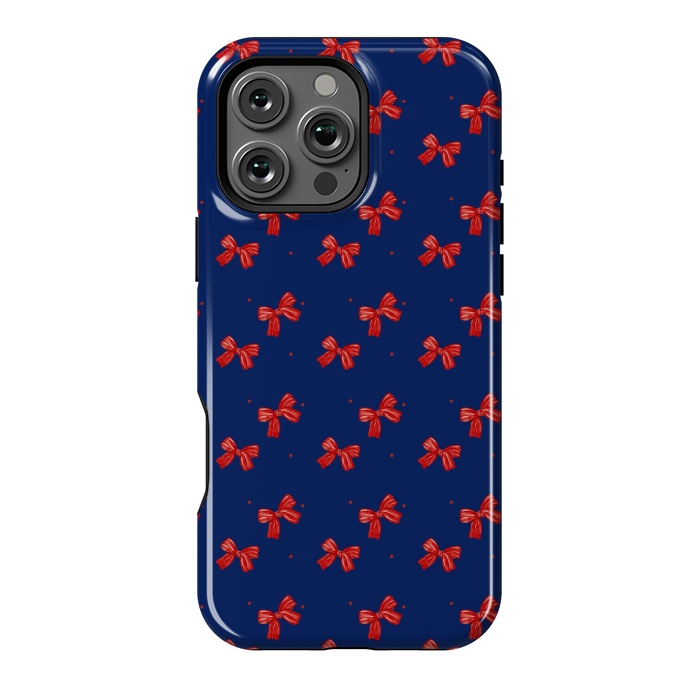 iPhone 16 Pro Max StrongFit Navy bows by Flowery Stories