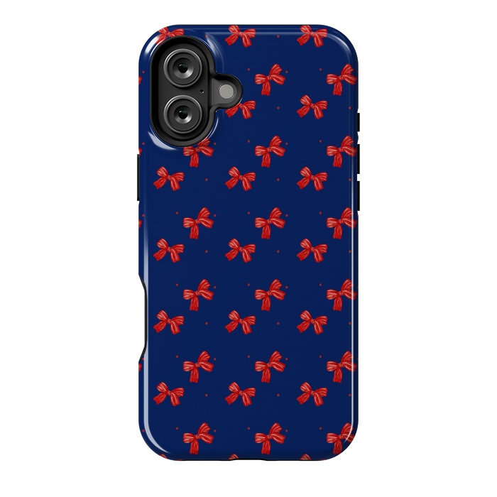 iPhone 16 Plus StrongFit Navy bows by Flowery Stories