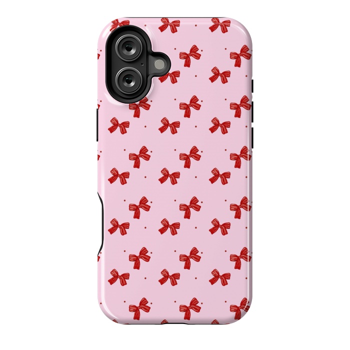 iPhone 16 Plus StrongFit Pink bows by Flowery Stories