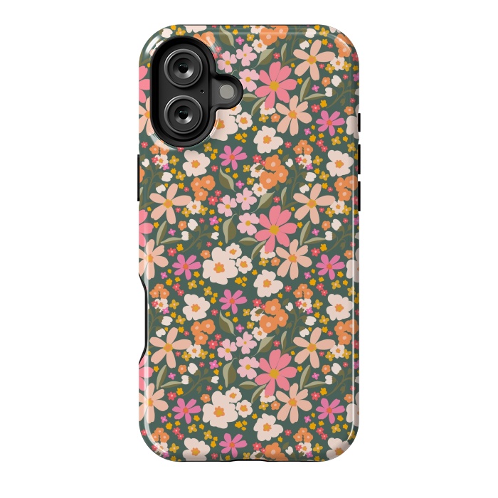 iPhone 16 Plus StrongFit Flowers green by Flowery Stories