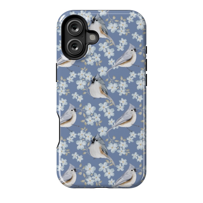 iPhone 16 Plus StrongFit Birds blue by Flowery Stories