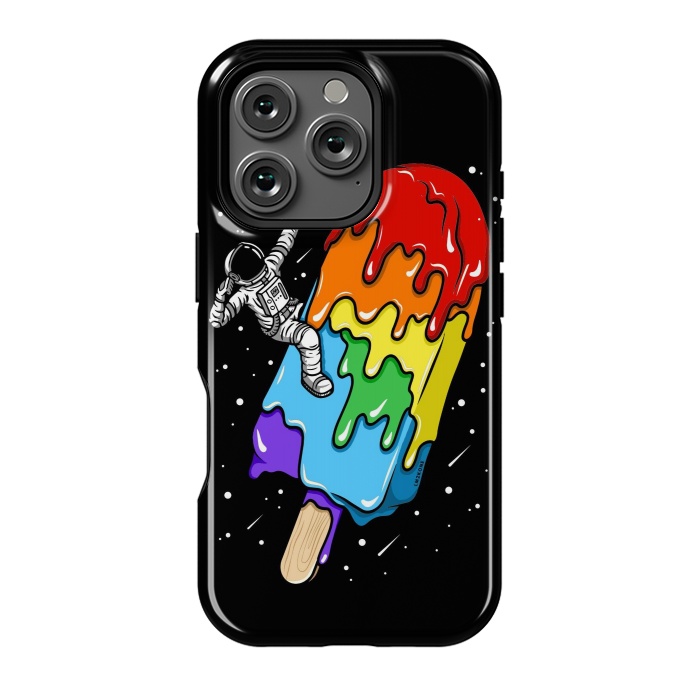 iPhone 16 Pro StrongFit Ice Cream Astronaut -Rainbow by LM2Kone