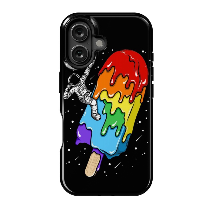 iPhone 16 StrongFit Ice Cream Astronaut -Rainbow by LM2Kone