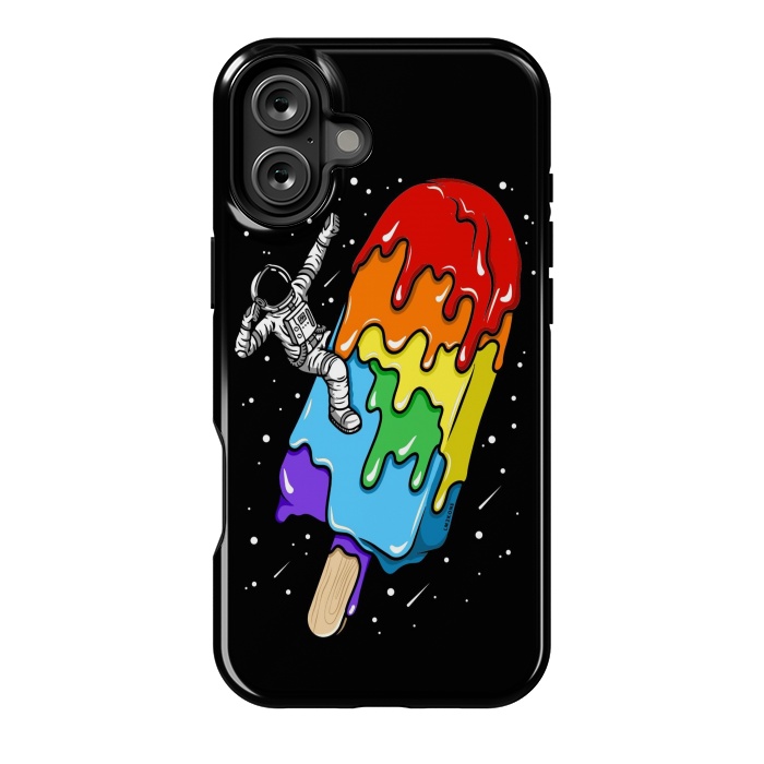 iPhone 16 Plus StrongFit Ice Cream Astronaut -Rainbow by LM2Kone