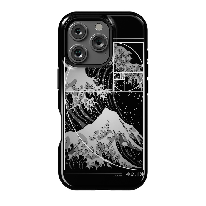 iPhone 16 Pro StrongFit The Great Wave of Fibonacci Spiral - Modern by LM2Kone