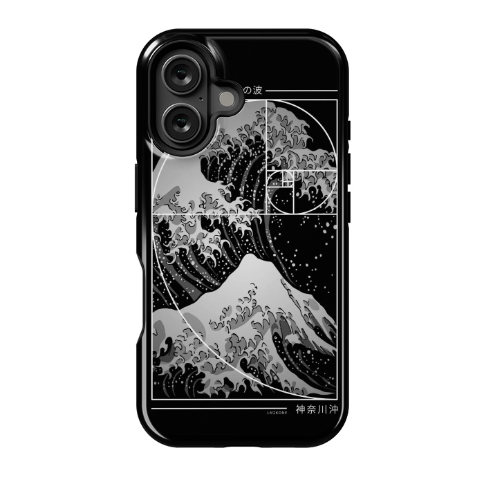 iPhone 16 StrongFit The Great Wave of Fibonacci Spiral - Modern by LM2Kone