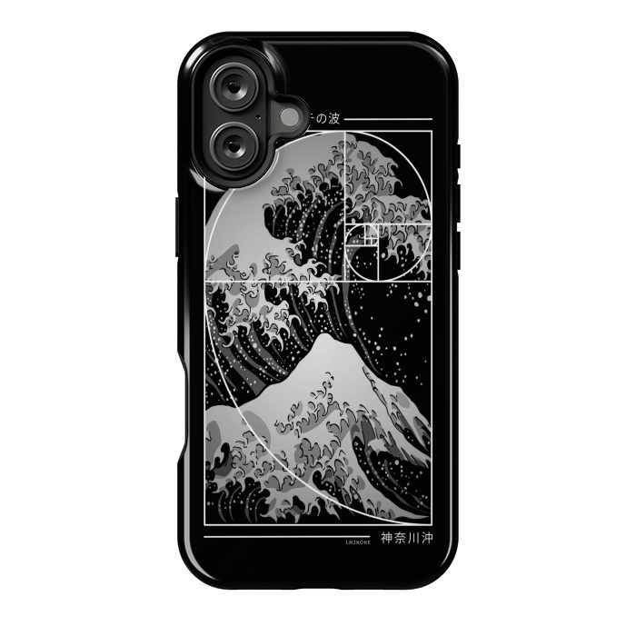 iPhone 16 Plus StrongFit The Great Wave of Fibonacci Spiral - Modern by LM2Kone