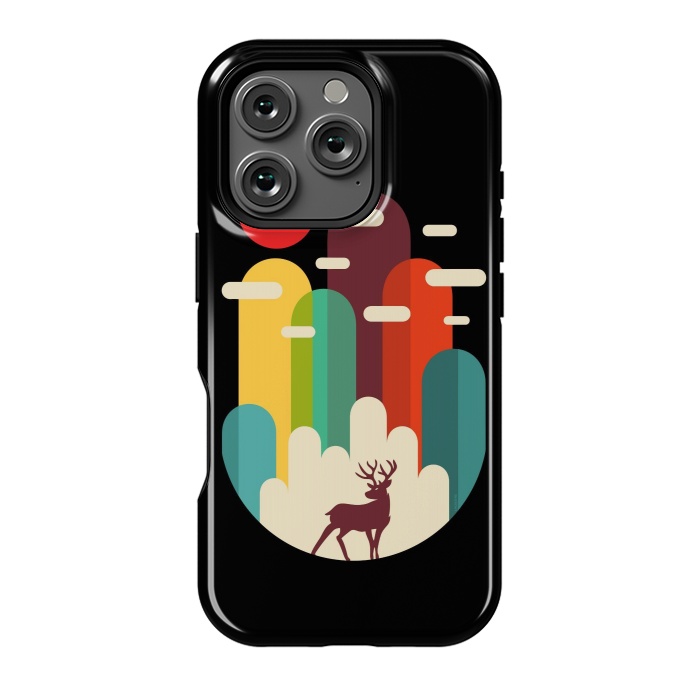 iPhone 16 Pro StrongFit Mountains Deer Minimalist by LM2Kone