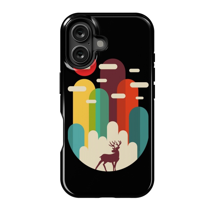 iPhone 16 StrongFit Mountains Deer Minimalist by LM2Kone