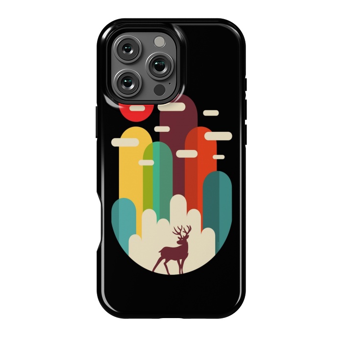 iPhone 16 Pro Max StrongFit Mountains Deer Minimalist by LM2Kone