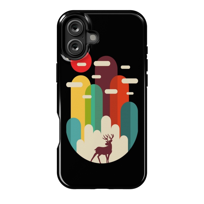 iPhone 16 Plus StrongFit Mountains Deer Minimalist by LM2Kone