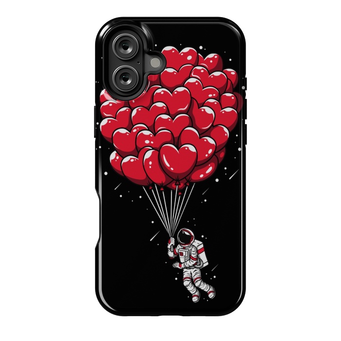 iPhone 16 Plus StrongFit Heart Balloon Astronaut by LM2Kone