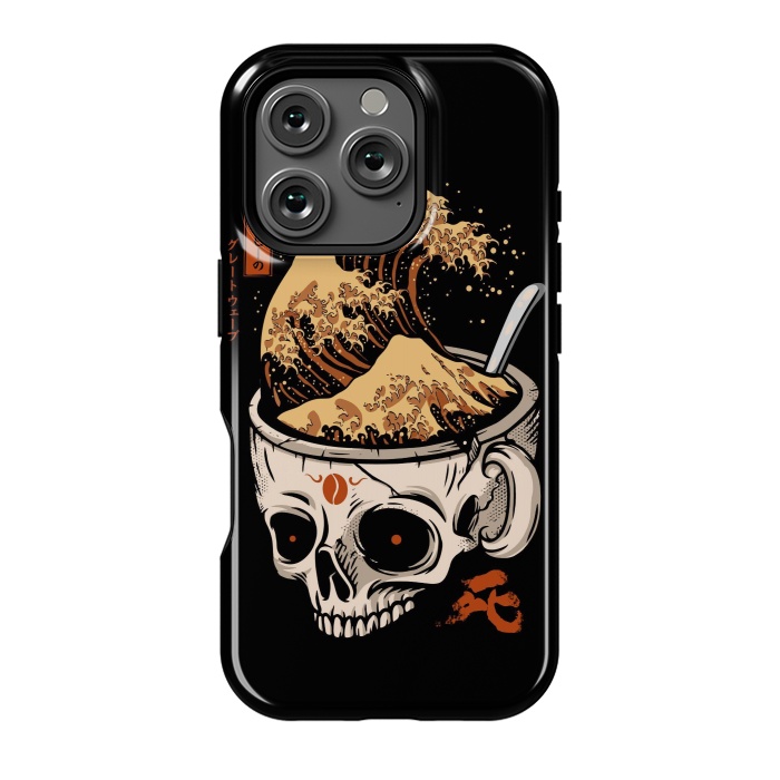 iPhone 16 Pro StrongFit The Great Wave of Skull Coffee by LM2Kone