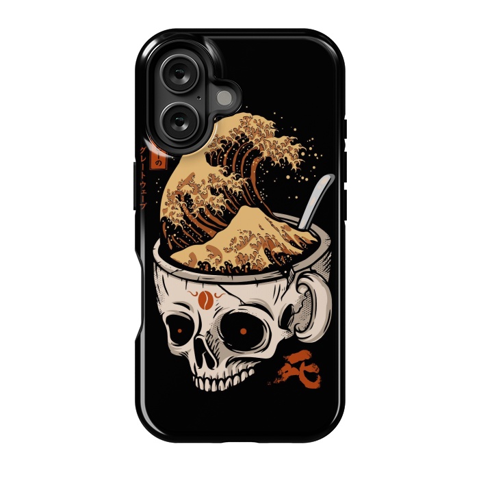 iPhone 16 StrongFit The Great Wave of Skull Coffee by LM2Kone