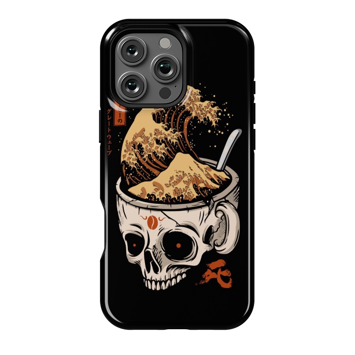 iPhone 16 Pro Max StrongFit The Great Wave of Skull Coffee by LM2Kone