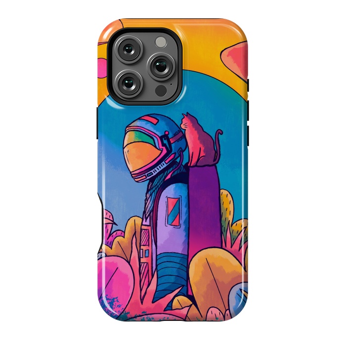 iPhone 16 Pro Max StrongFit The astronaut and cat by Steve Wade (Swade)