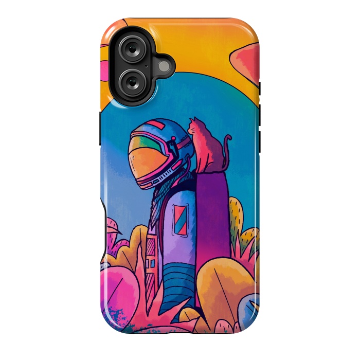 iPhone 16 Plus StrongFit The astronaut and cat by Steve Wade (Swade)