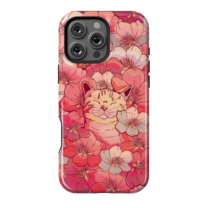 iPhone 16 Pro Max StrongFit The cherry blossom cat by Steve Wade (Swade)