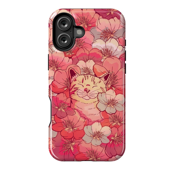 iPhone 16 Plus StrongFit The cherry blossom cat by Steve Wade (Swade)