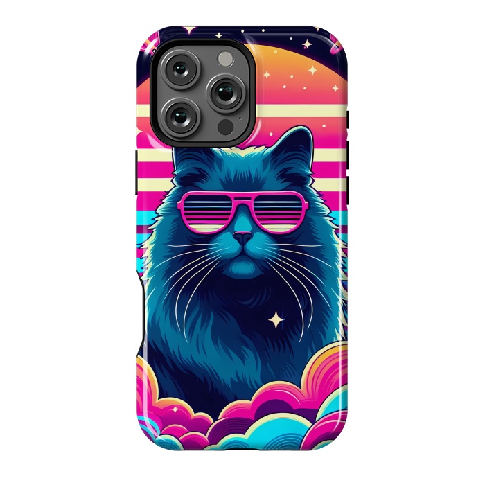 iPhone 16 Pro Max StrongFit Neon Cat Punkadelic by JohnnyVillas