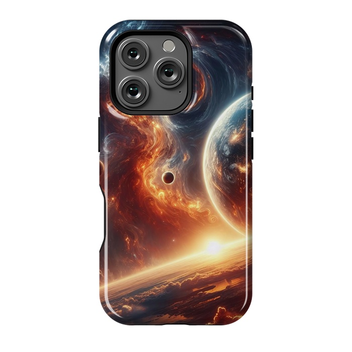 iPhone 16 Pro StrongFit Fire Sunset Universe by JohnnyVillas