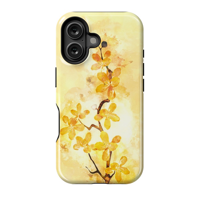 iPhone 16 StrongFit Yellow Tropical Branch by Creativeaxle