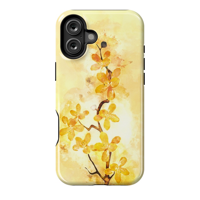 iPhone 16 Plus StrongFit Yellow Tropical Branch by Creativeaxle