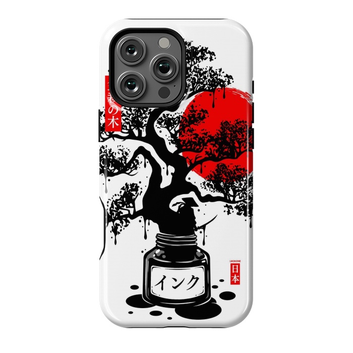 iPhone 16 Pro Max StrongFit Black Bonsai Japanese Ink by LM2Kone