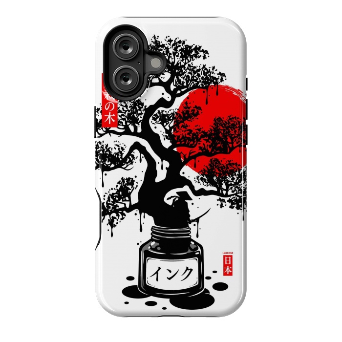 iPhone 16 Plus StrongFit Black Bonsai Japanese Ink by LM2Kone