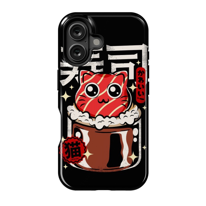 iPhone 16 StrongFit Neko Sushi Cat by LM2Kone