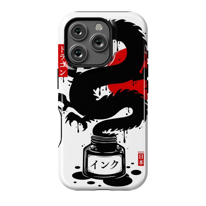 iPhone 16 Pro StrongFit Black Dragon Japanese Ink by LM2Kone