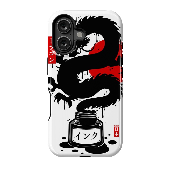 iPhone 16 StrongFit Black Dragon Japanese Ink by LM2Kone