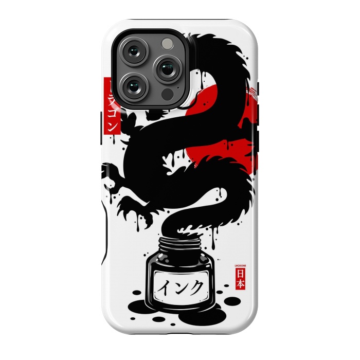 iPhone 16 Pro Max StrongFit Black Dragon Japanese Ink by LM2Kone