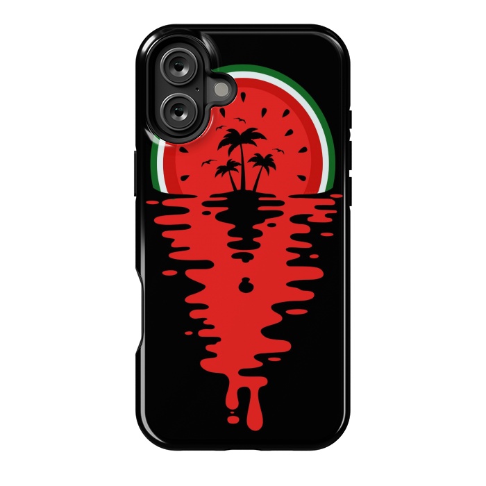 iPhone 16 Plus StrongFit Sunset Watermelon Vaporwave by LM2Kone