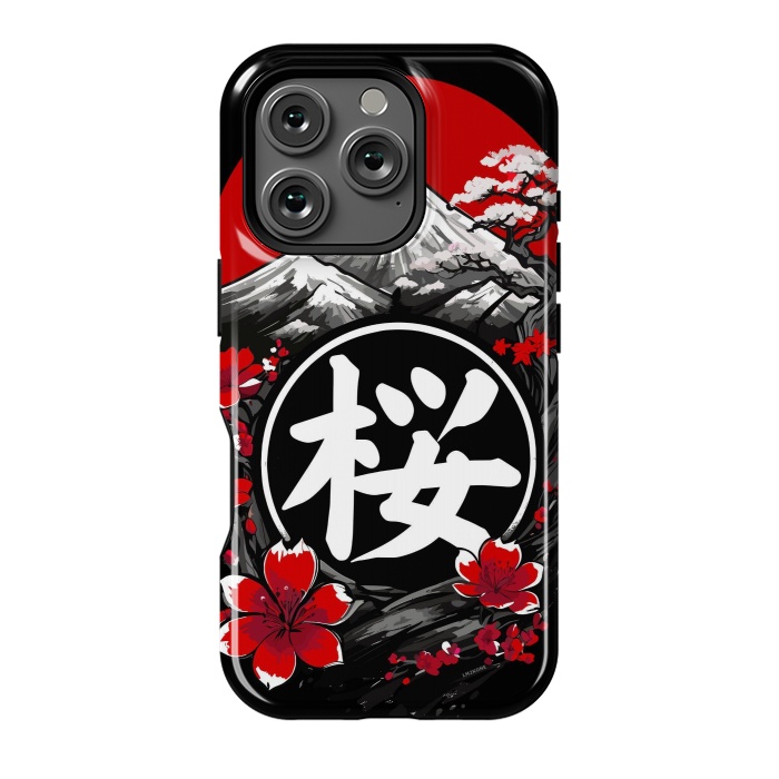 iPhone 16 Pro StrongFit Mount Fuji Cherry Blossoms by LM2Kone