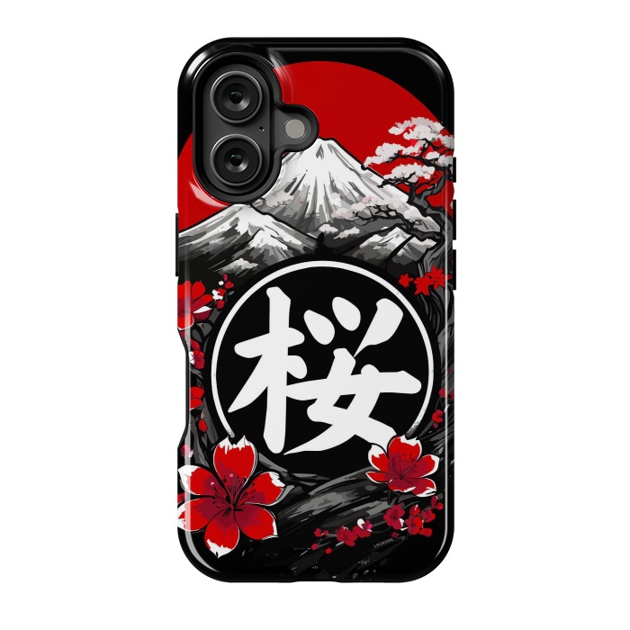 iPhone 16 StrongFit Mount Fuji Cherry Blossoms by LM2Kone