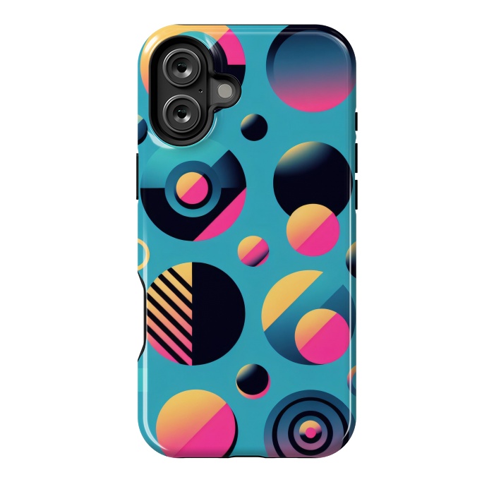 iPhone 16 Plus StrongFit 70s Geometric Circles by JohnnyVillas