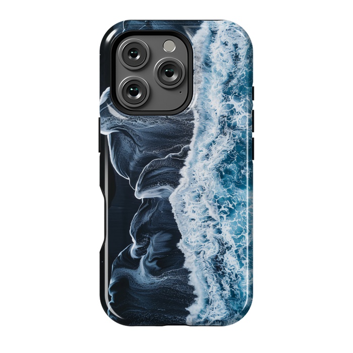 iPhone 16 Pro StrongFit Icealnd black sand beach by haroulita