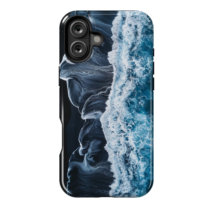 iPhone 16 Plus StrongFit Icealnd black sand beach by haroulita